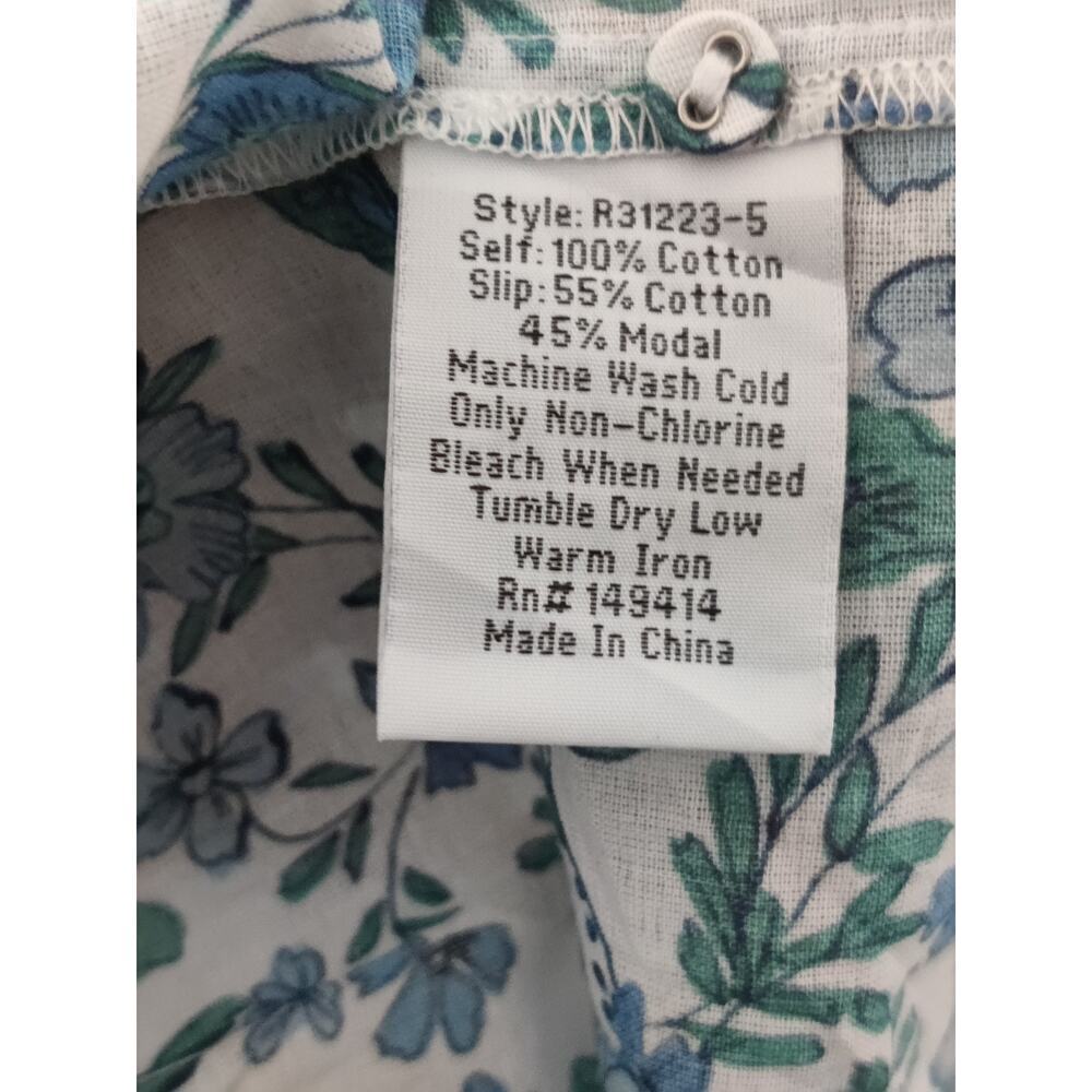 Johnny Was Willow Blue Floral Tank Midi Dress Size S Tiered Ruffle Pockets - Picture 4 of 8
